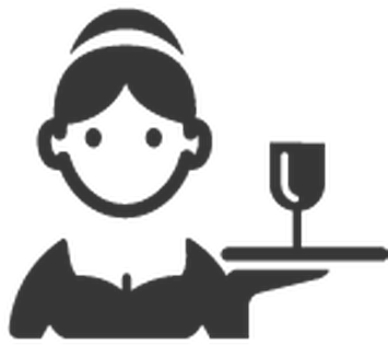 Professions - Waitress Clipart Black And White (423x399), Png Download