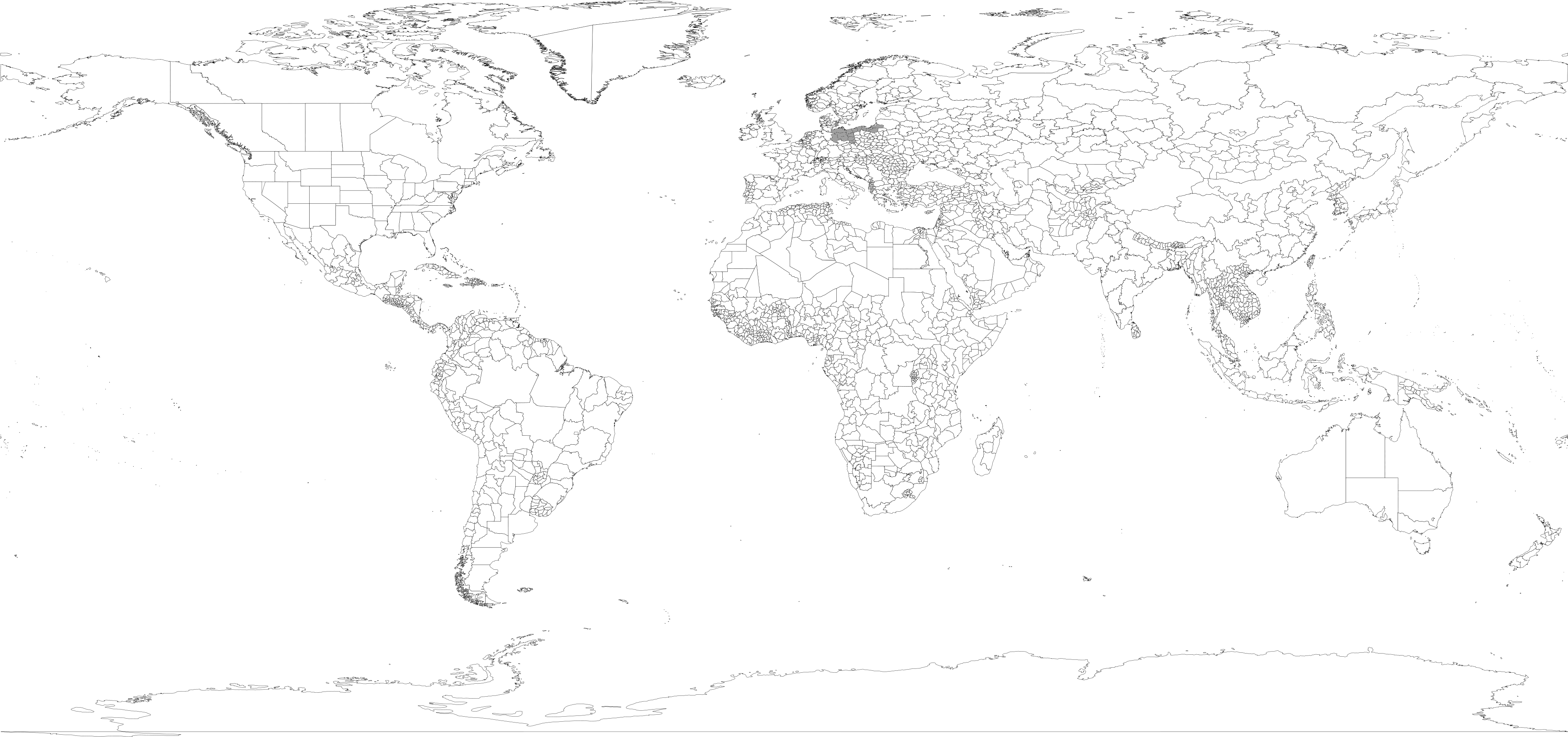 38, July 26, 2012 - World Map Blank No Borders (4000x1930), Png Download