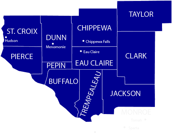 Chippewa Coverage-01 - Chippewa County, Wisconsin (609x459), Png Download