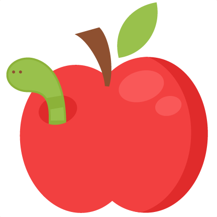 Worm In Apple Svg Cutting File For Scrapbooking Free - Miss Kate Cuttables School (432x432), Png Download