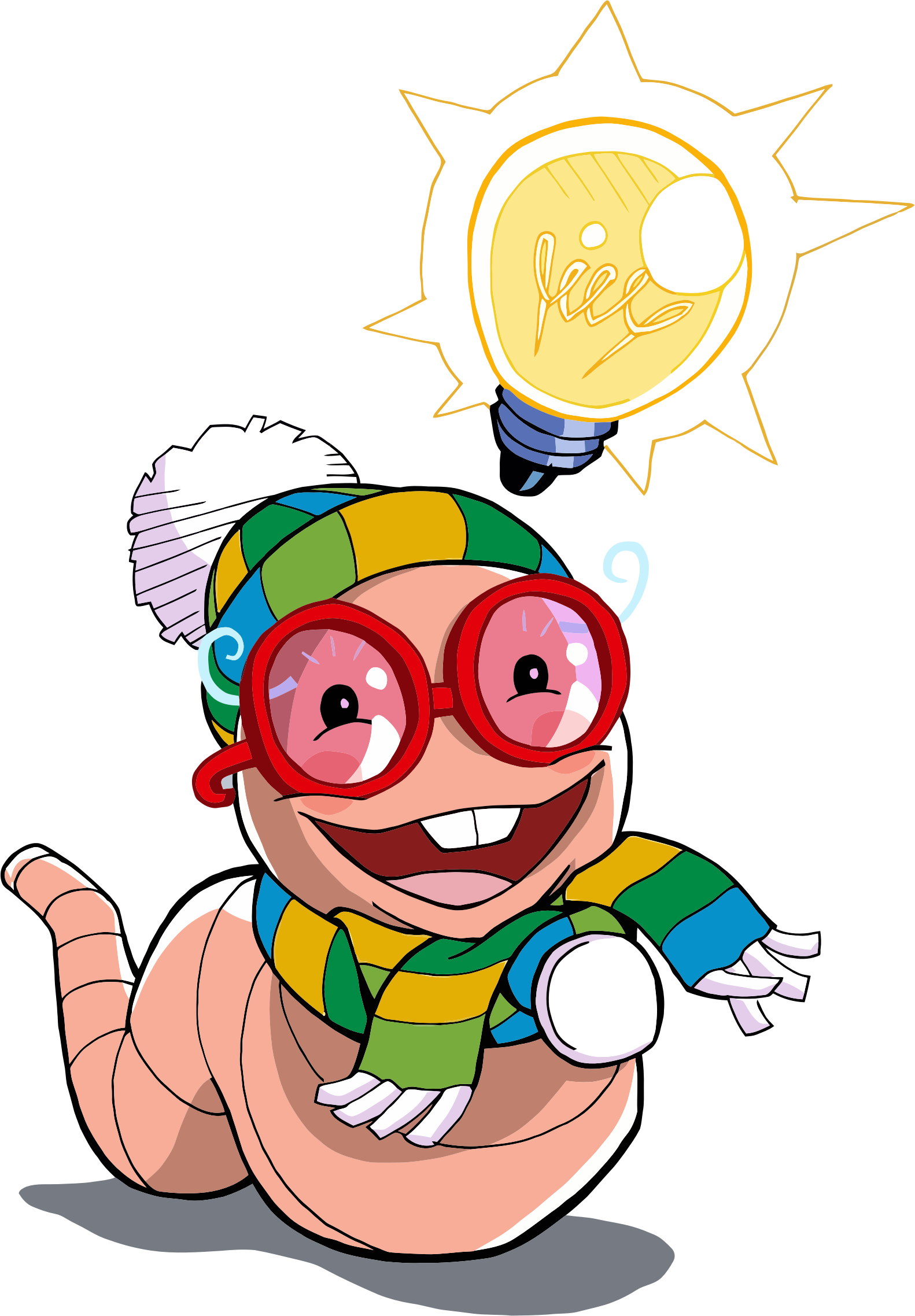 This Free Icons Png Design Of Nerdy Worm (1582x2276), Png Download