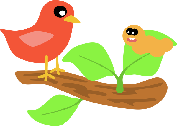 Red Bird Cartoon (600x430), Png Download