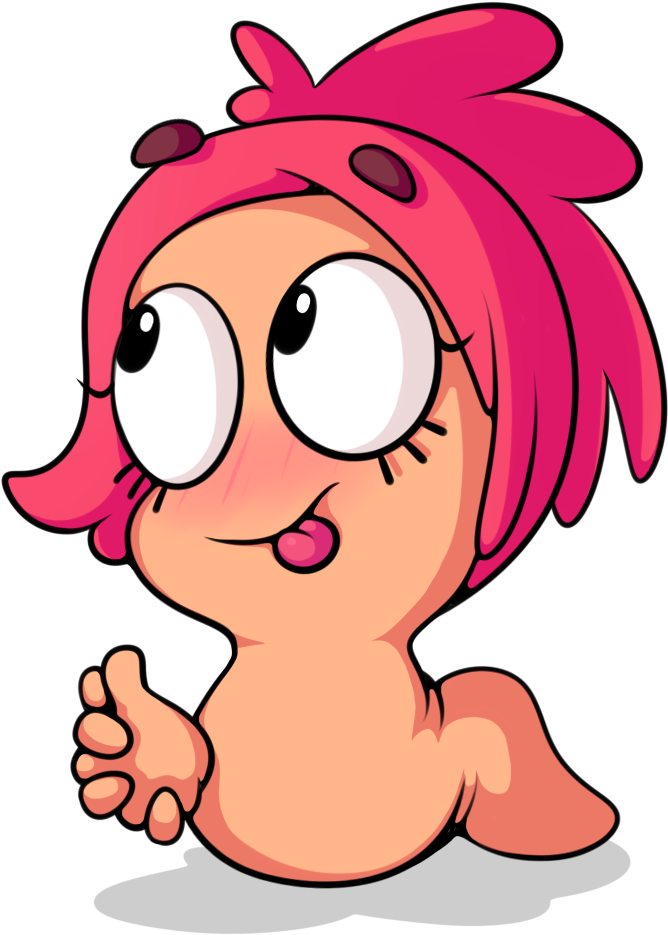 Author Comments - Cartoon Female Worm (854x1019), Png Download