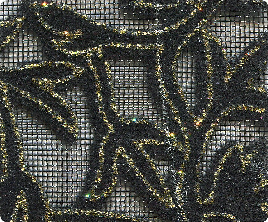 Quick View - Mesh Fabric With Black Velvet Designs (1100x825), Png Download