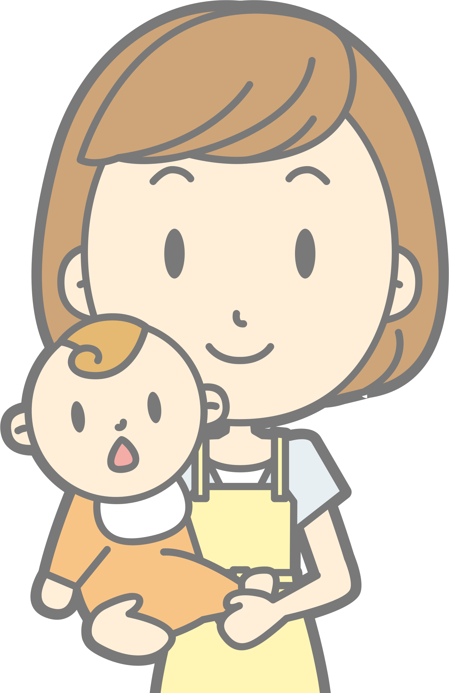 Vector Library Download Mother Big Image Png - Baby And Mummy Clipart (1522x2348), Png Download