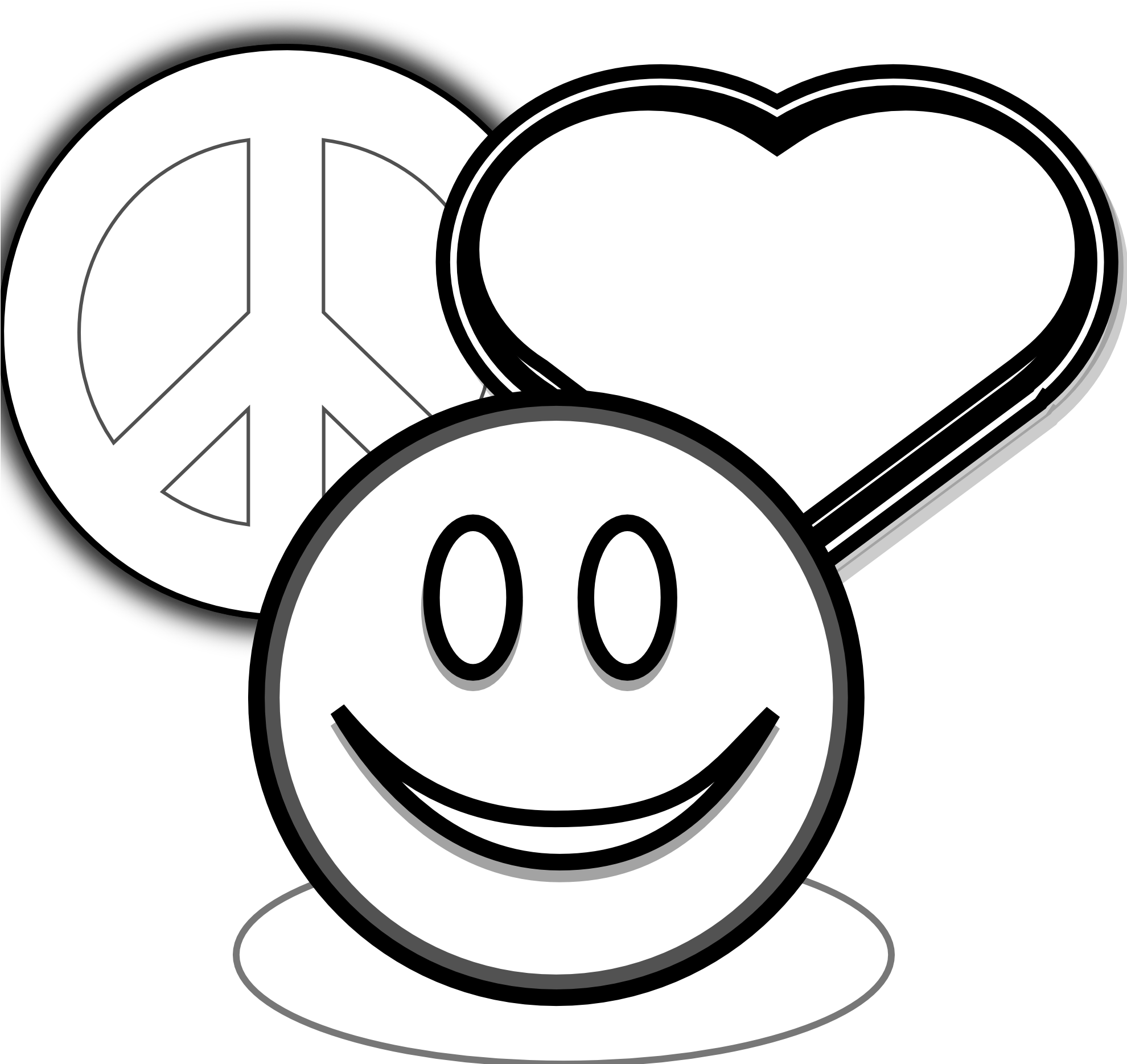 Peace Sign Coloring Pages - Coloring Pages Love And Happiness (1979x1891), Png Download