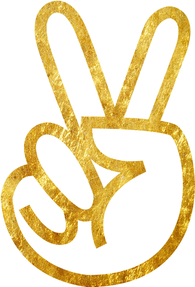 Drawn Peace Sign Hand Clipart 3 Gold - Peace Sign (750x1106), Png Download