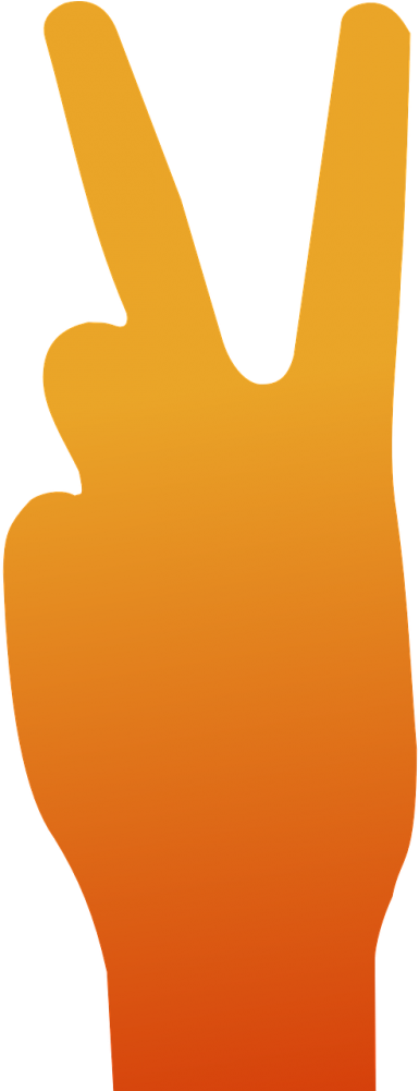Hand Sign Peace Orange (228x600), Png Download