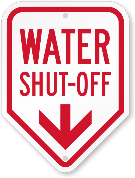 Water Shut-off With Down Arrow Sign - Electrical Shut Off (800x800), Png Download