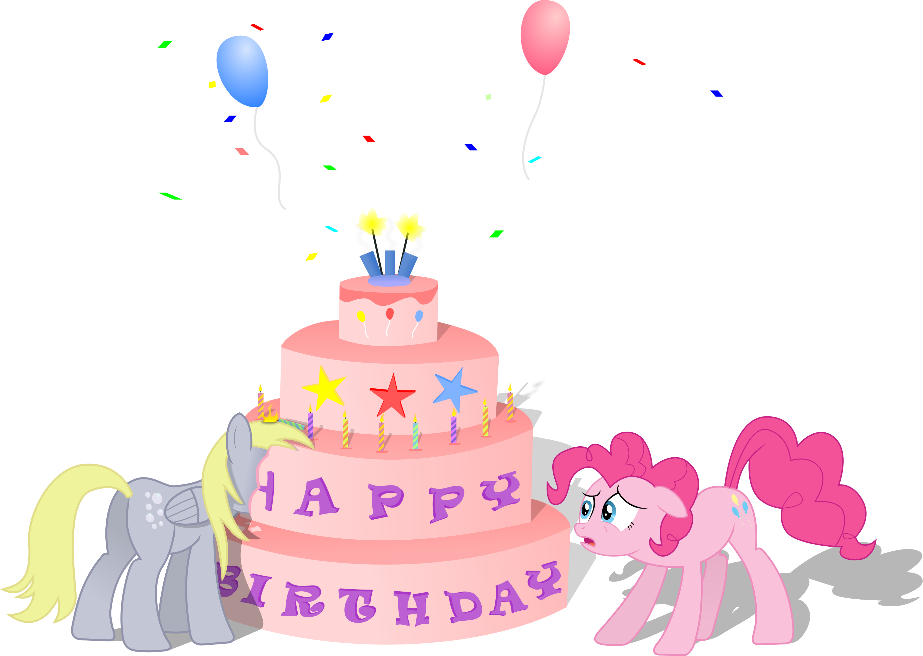 Derpy Hooves Pinkie Pie Birthday Cake Cake Decorating - Happy Birthday Little Pony Png (3678x2616), Png Download