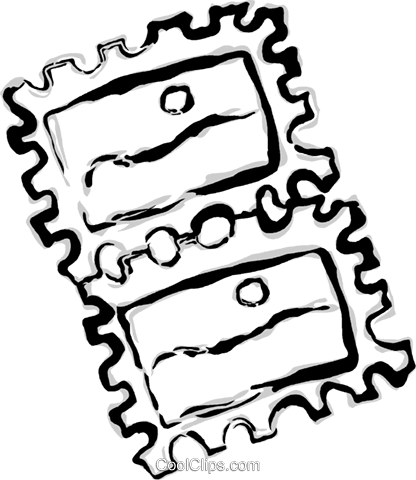 Postage Stamp Royalty Free Vector Clip Art Illustration (416x480), Png Download