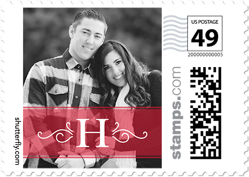 Monogram Stripe Personalized Postage Stamps, Dynamiccolor - Usps Love Wedding Roses Stamps - Sheet Of 20 - Like (500x356), Png Download