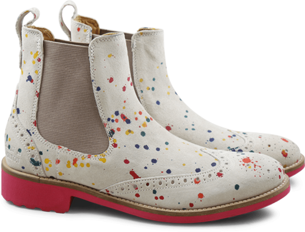 Ankle Boots Ella 5 Suede White Dots Multi Elastic Pale - Melvin & Hamilton Women's Ella 5 Boots Multi-coloured (1024x1024), Png Download