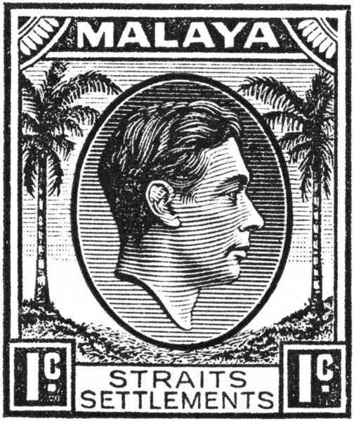 Malaya Straits Settlements 1937 Kgvi 1c Stamp (504x600), Png Download