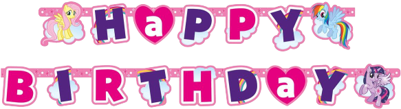 Little Pony Happy Birthday Text (600x800), Png Download