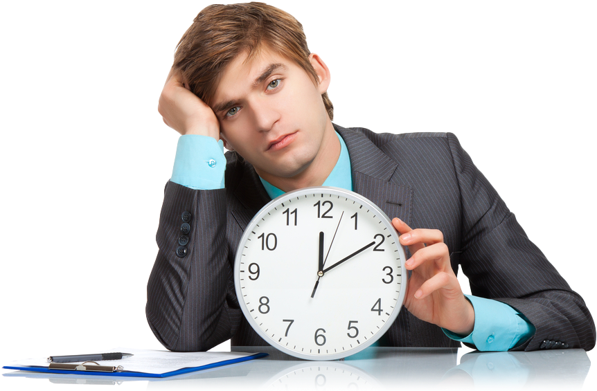Person Looking Alarm Clock (1000x667), Png Download