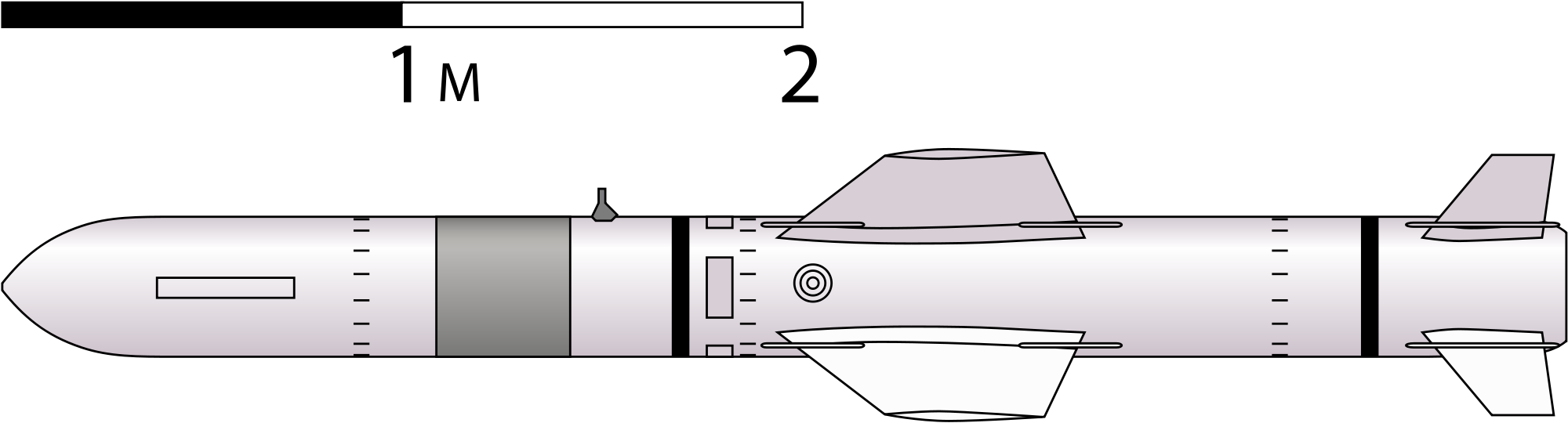 File Harpoon Missile Sketch Black And White - Missile Sketch (2000x540), Png Download