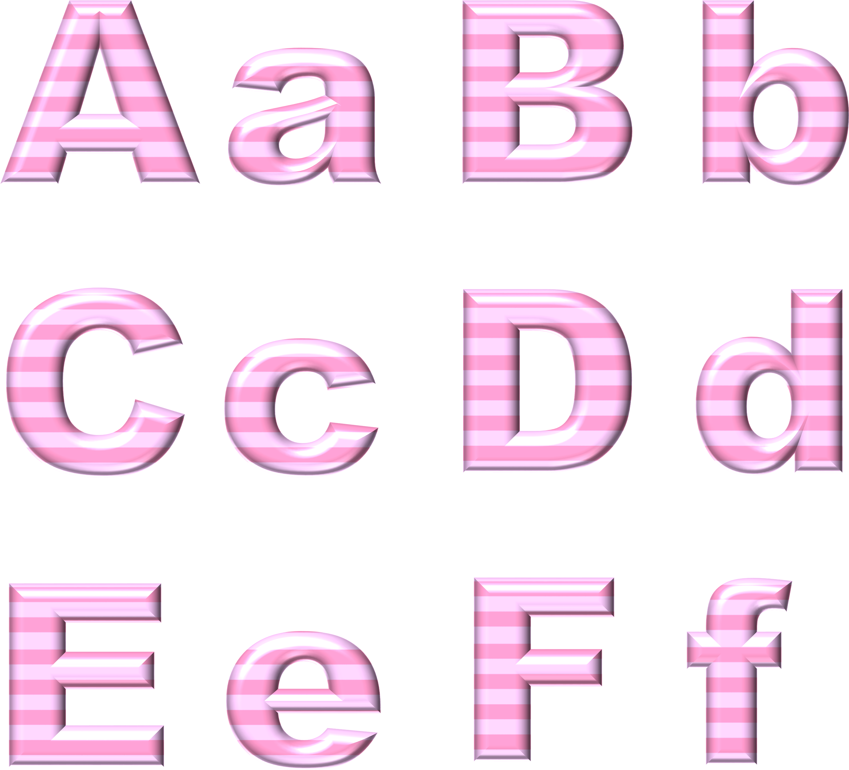 Baby Pink Stripe Alphabet Set Abc 715735 - ตัว อักษร อังกฤษ สีชมพู (2762x2925), Png Download