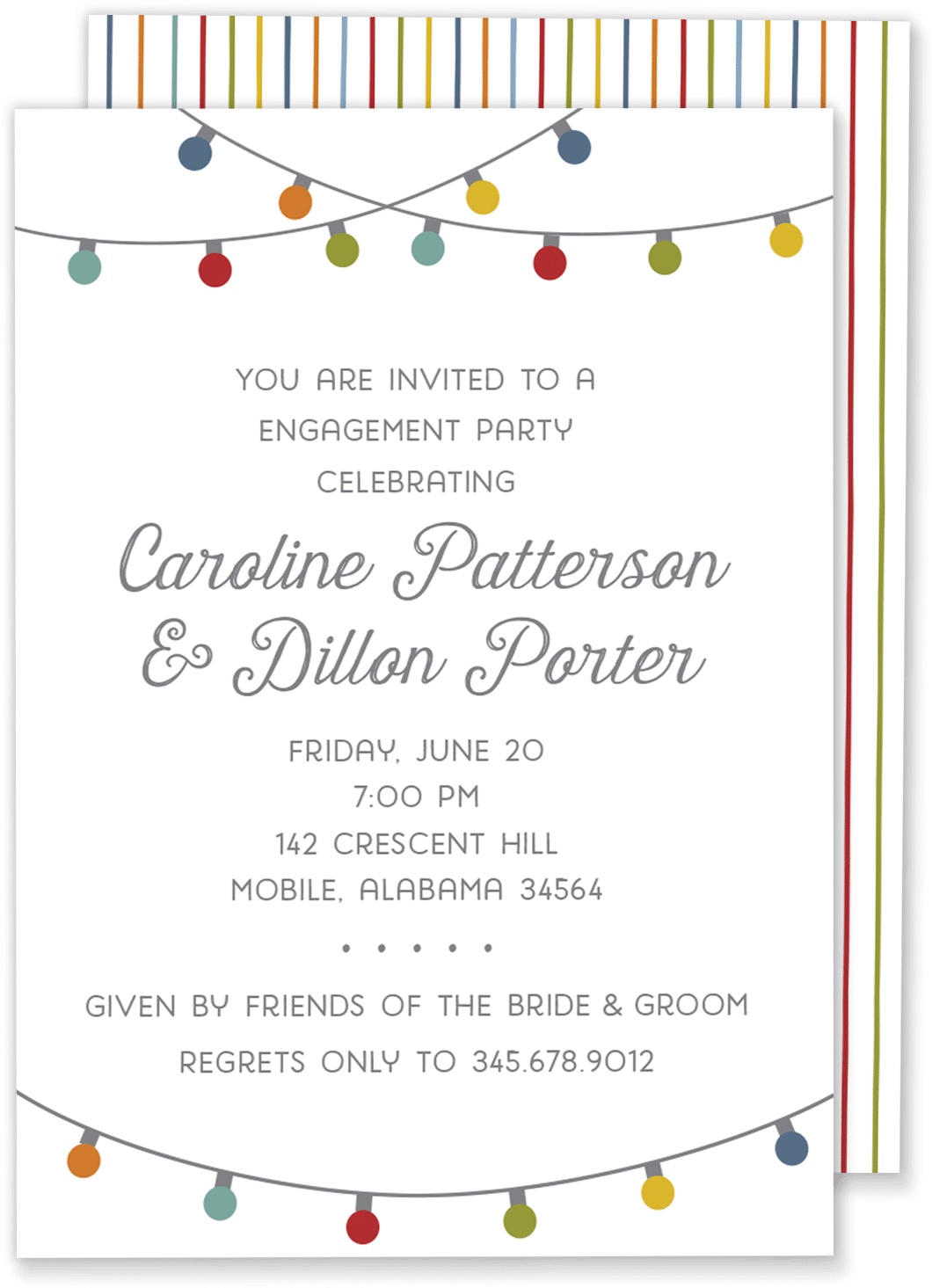 String Lights Wedding Shower Invitation - Bridal Shower (1073x1500), Png Download