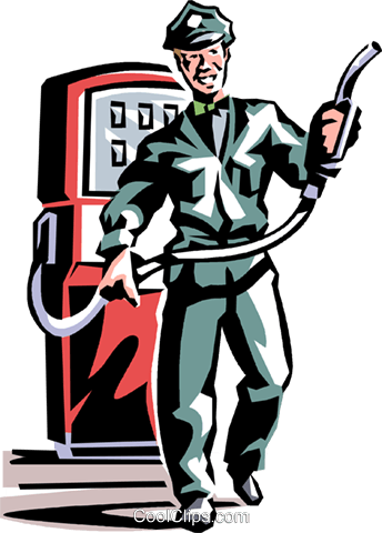 Service Station Employee Royalty Free Vector Clip Art - Retro Clip Art Free (344x480), Png Download