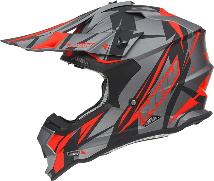N632 Slash Orange Profil - Casque Moto Cross Nox (800x800), Png Download