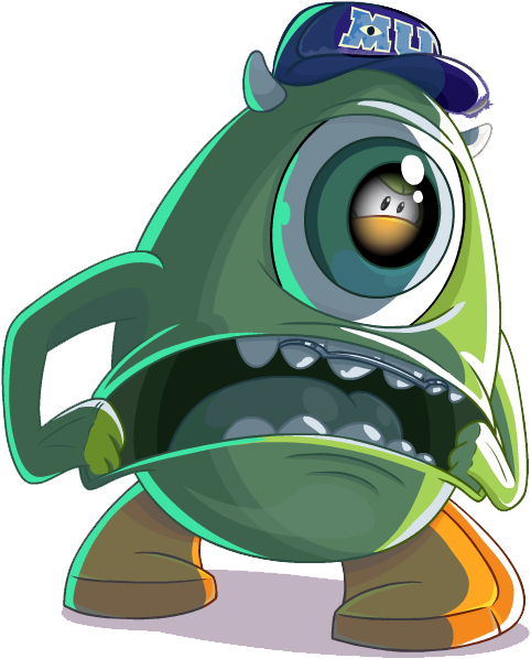 Club Mike Wazowski - Monsters Inc Club Penguin (500x624), Png Download