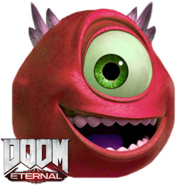 Found Some Leaked Doom Eternal Concept Art On Bethesda's - Monsters Inc. Mike Wazowski Happy Meal Toy - Mcdonald (632x621), Png Download