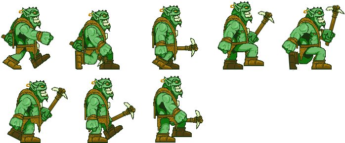 Monster Sprite Png Banner Free Stock - Monster Character Sprite Sheet (698x290), Png Download