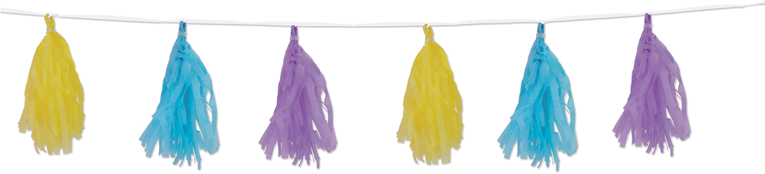 Tassel Garland Png - Beistle Tissue Tassel Garland (1500x458), Png Download