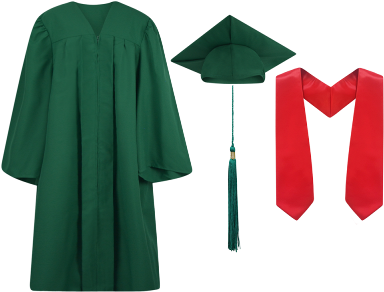 Black - Green Graduation Gown Png (800x800), Png Download