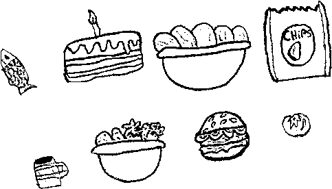 Dibujo De Comida Para Colorear - Desenhos De Comida Em Ingles (600x470), Png Download