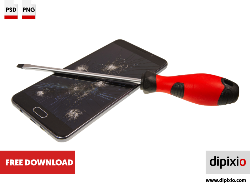 Free Photo Of Smartphone With Broken Screen And Screwdriver - Yellow Chilli Png (800x600), Png Download