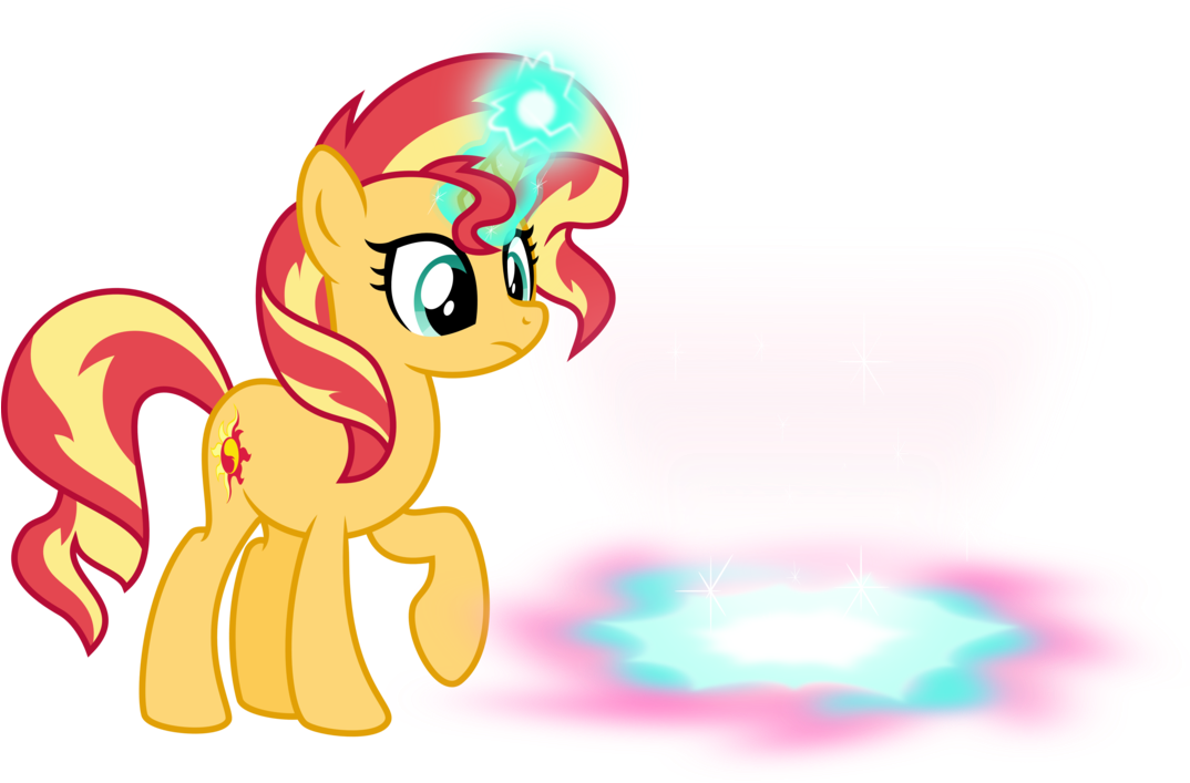 Clip Art Free Portal Vector Magic - Sunset Shimmer Pony Happy (1073x745), Png Download
