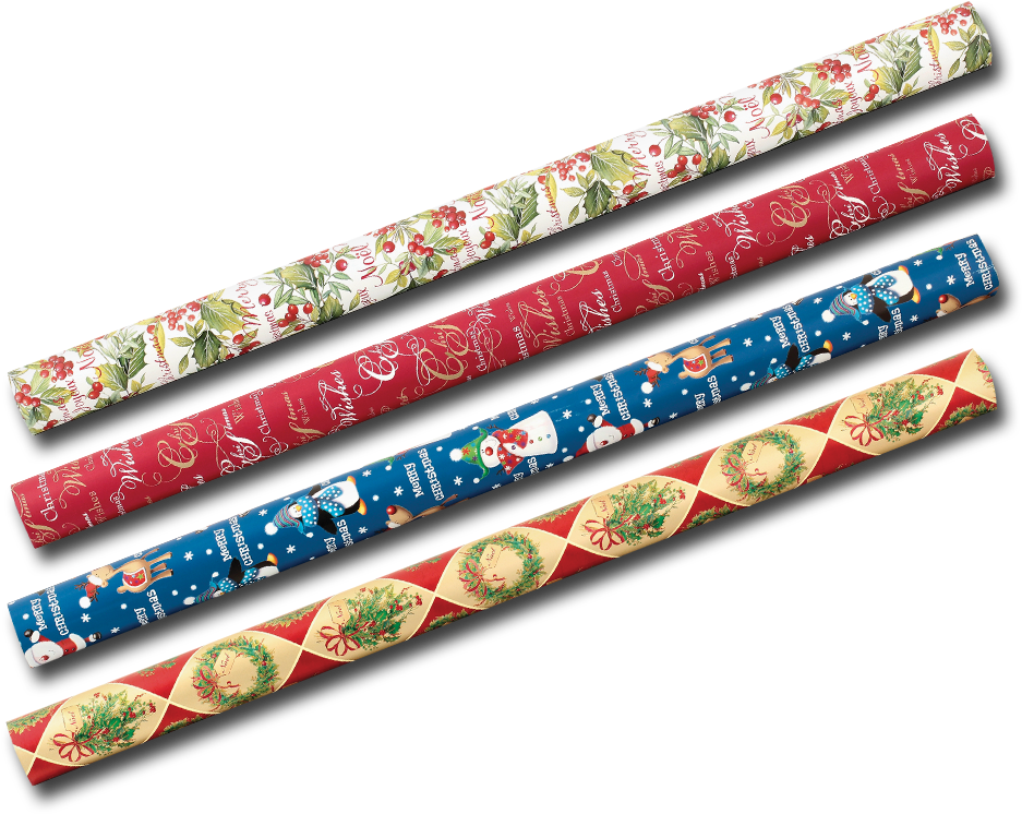 Christmas Wrapping Paper Rolled (1000x1000), Png Download