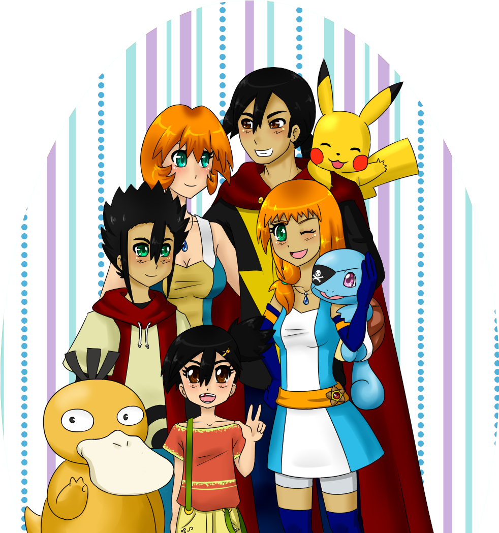 Pokeshipping Family Ash And Misty With Their Children - Misty And Ash Family (1056x1090), Png Download