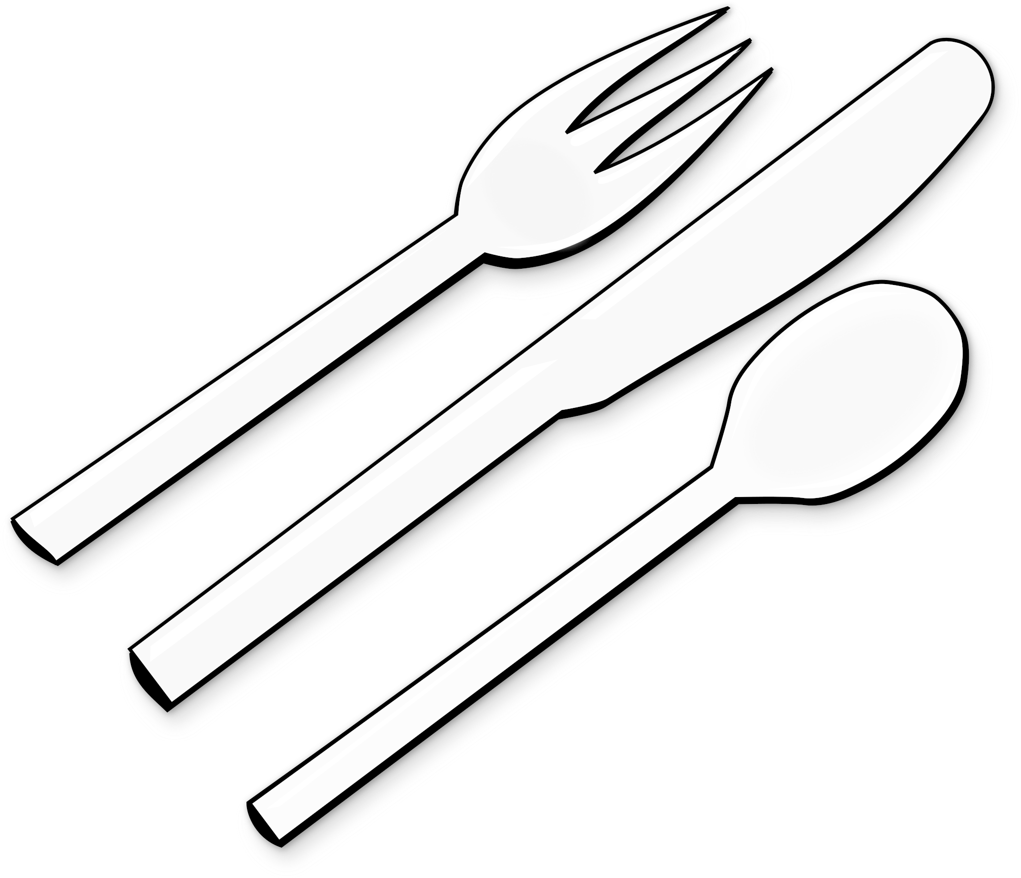 Cutlery Clipart Black And White - Clipart Cutlery (2400x2051), Png Download