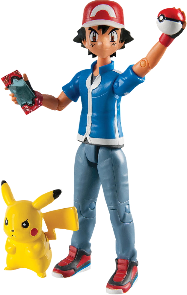 Ash And Pikachu Action 5” Figure Set - Pokamon Hero Figure, Ash & Pikachu (624x984), Png Download