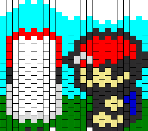 Pokemon Ash Ipod Touch Case Bead Pattern - Pokémon (504x445), Png Download