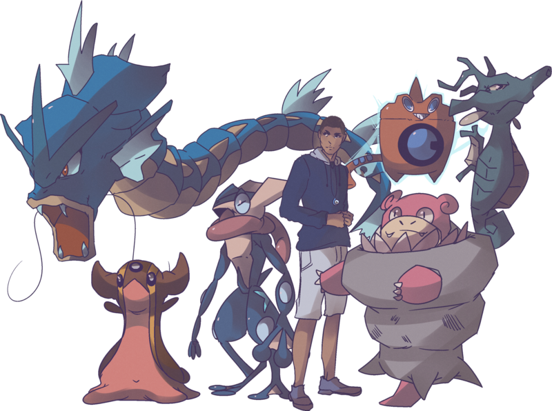 Jpg Library Stock Gyarados Drawing Greninja - Pokemon Team Commission (800x596), Png Download