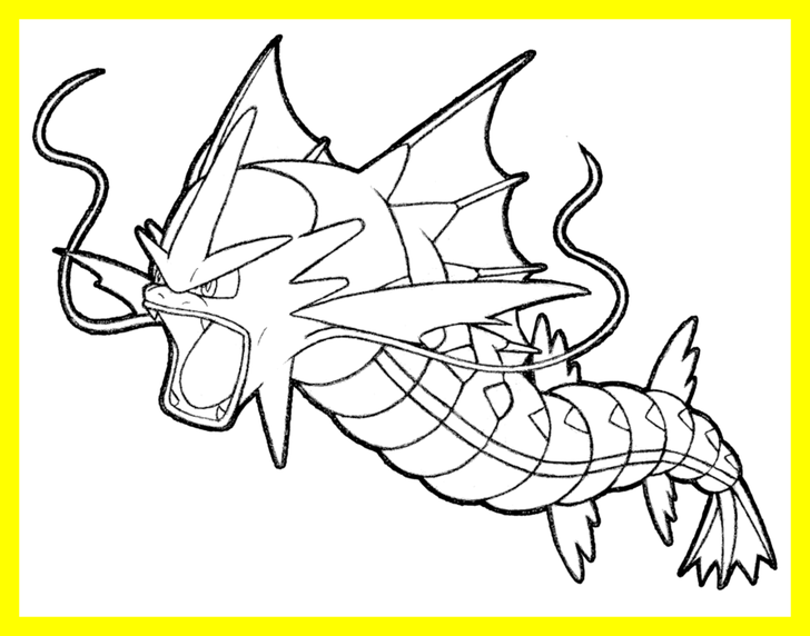 Vector Download Pokemon Coloring Pages Disney Page - Gyarados (728x572), Png Download