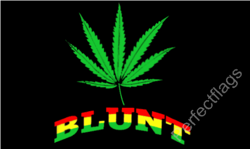 Blunt Flag - 5" X 3" Blunt Marijuana Leaf Flag (500x500), Png Download