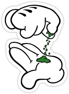 Sticker - Gloves Mickey Mouse Weed (375x360), Png Download