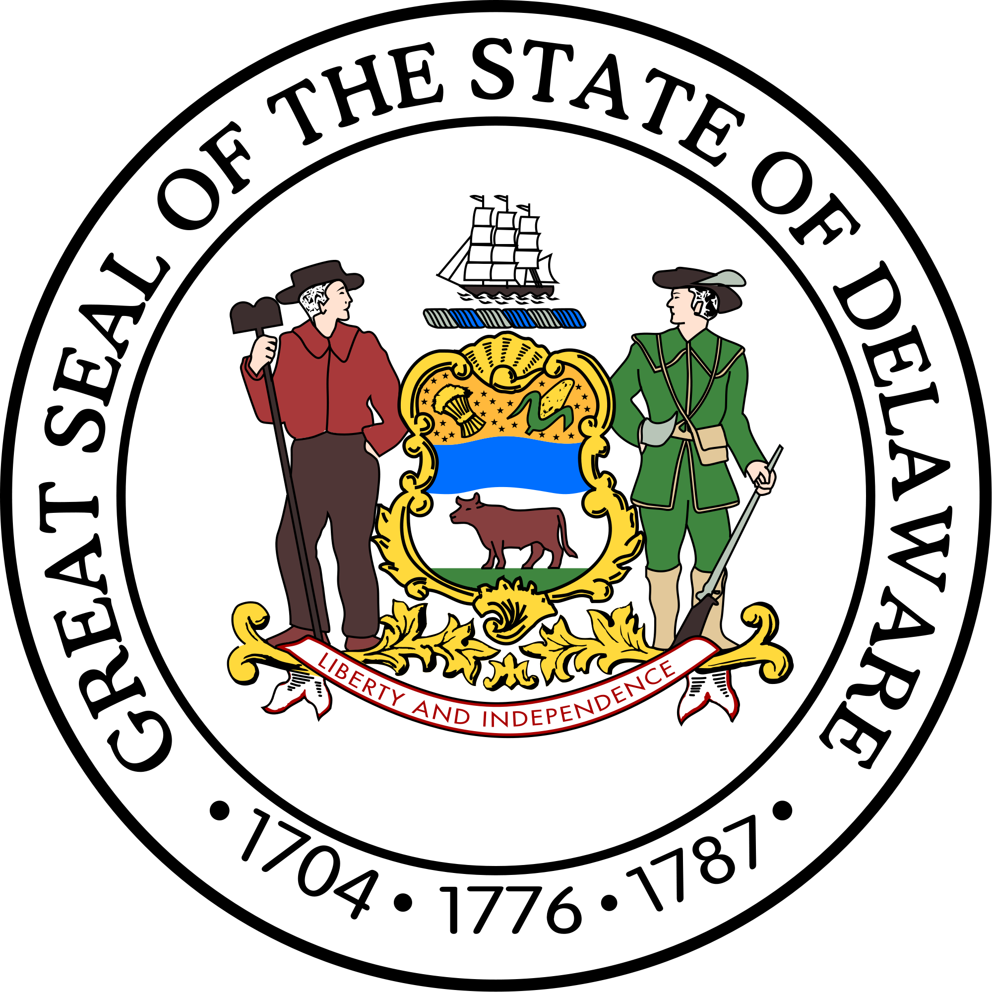 Jpg Free A Patriotic Association In Exile The Republican - State Seal Of Delaware (1024x1024), Png Download