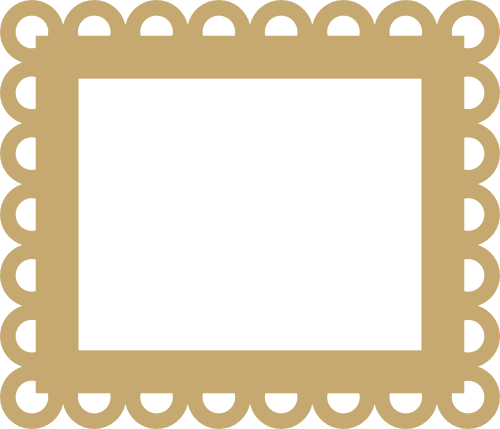 This - Scalloped Border Frame Png (500x429), Png Download