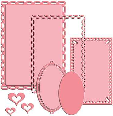 Scalloped Rectangle Die Set - Rectangle (374x400), Png Download