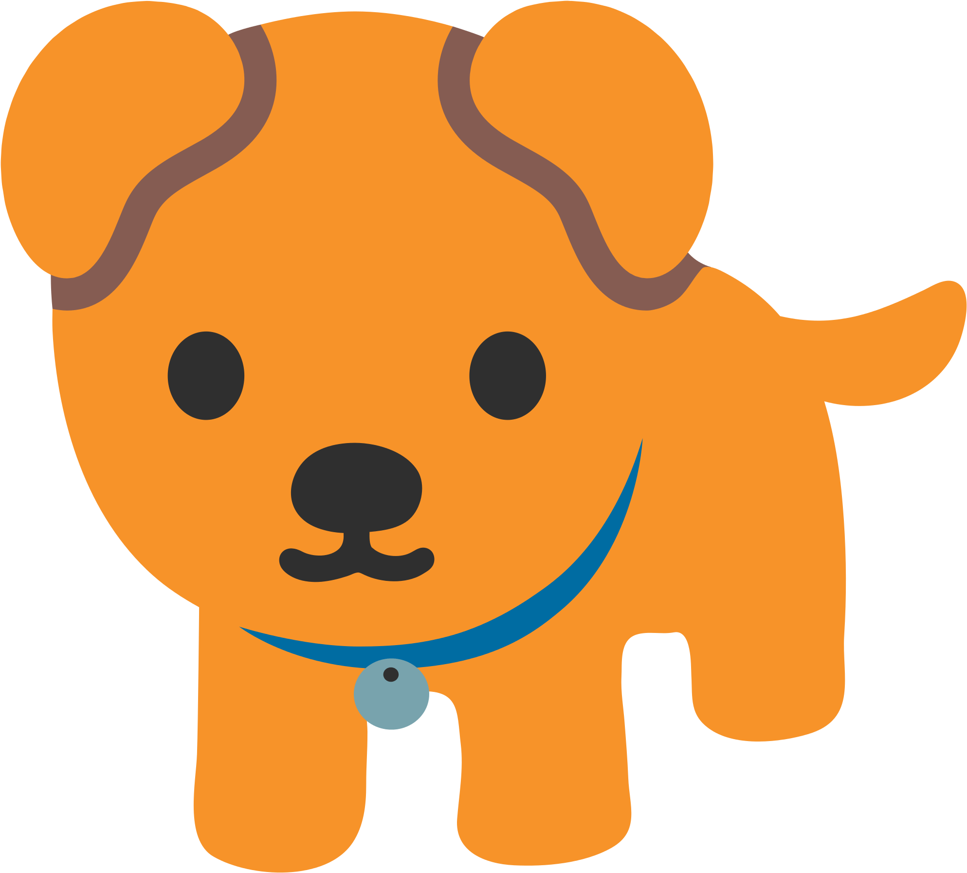 Emoji Dog Png - Cartoon Dog Transparent Background (2000x2000), Png Download