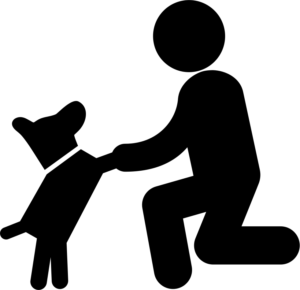 Dog In Front Of A Man Comments - Dog And Human Icon (981x948), Png Download