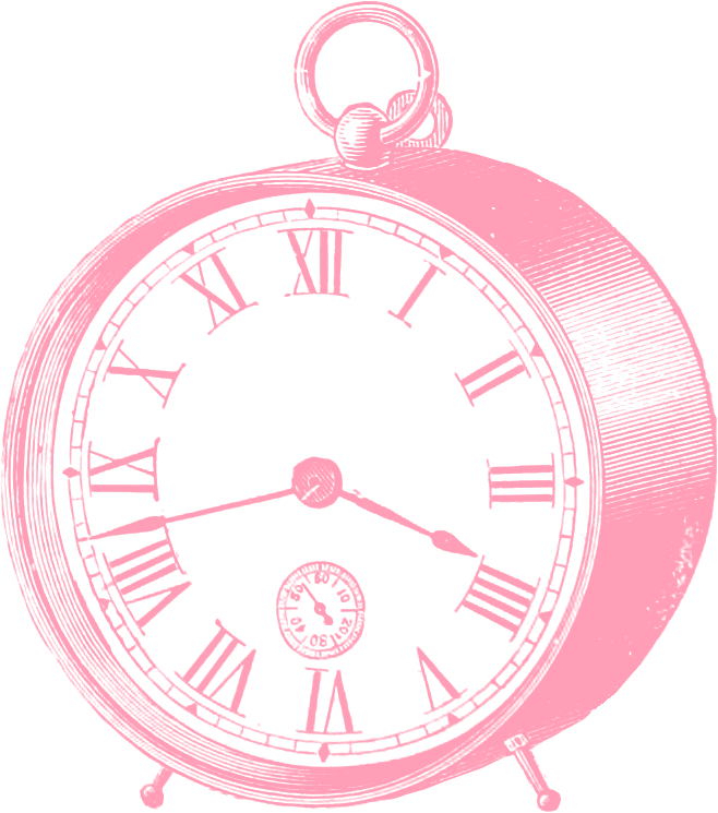 Download Pink Vintage Clock Png Clip Art - Pink Vintage Clock Png (665x752), Png Download