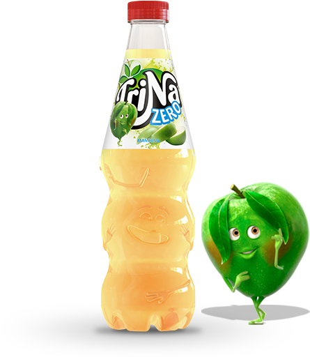 Trina Manzana Zero - Trina Naranja Botella 1,5l (476x522), Png Download