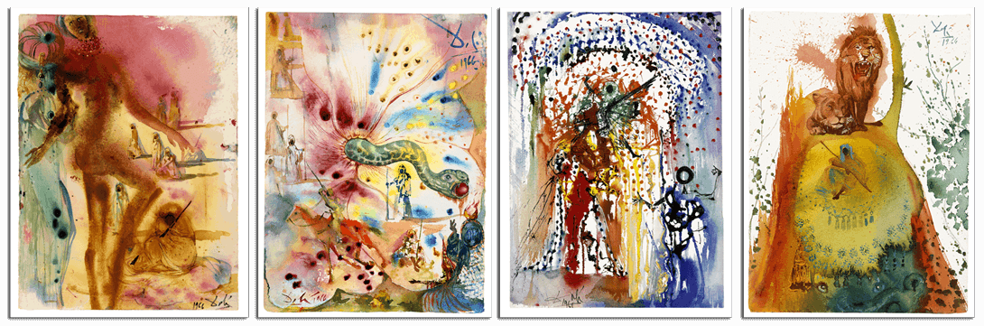 These Fifty Beguiling Watercolors By Salvador Dalí - Modern Art (1090x361), Png Download